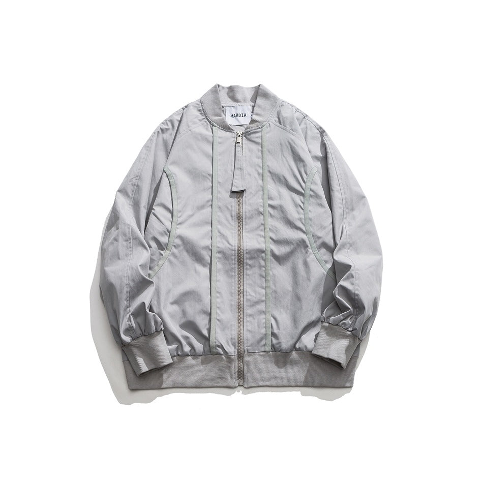 Unisex Jacket Loose Retro Baseball Collar Jacket Men and Women Same Style Spring and Autumn Coat