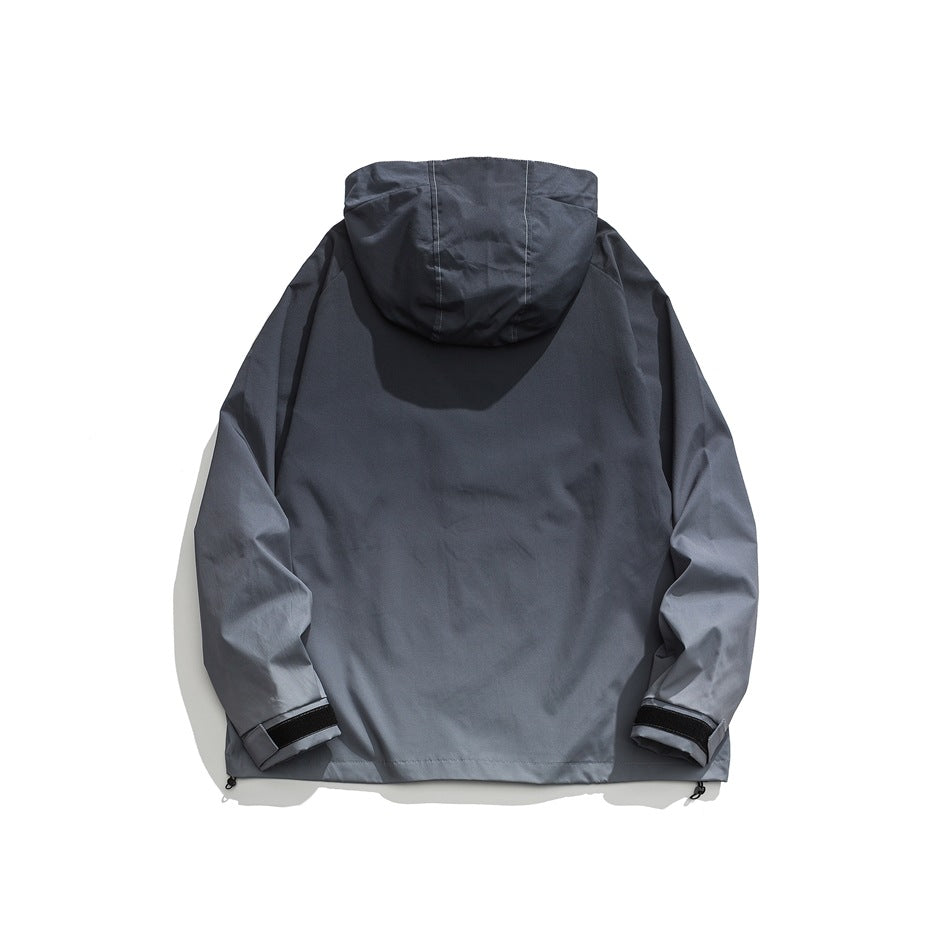 Unisex Jacket Cardigan Hooded Jacket Men and Women Shell Jacket Loose Spring and Autumn Coat