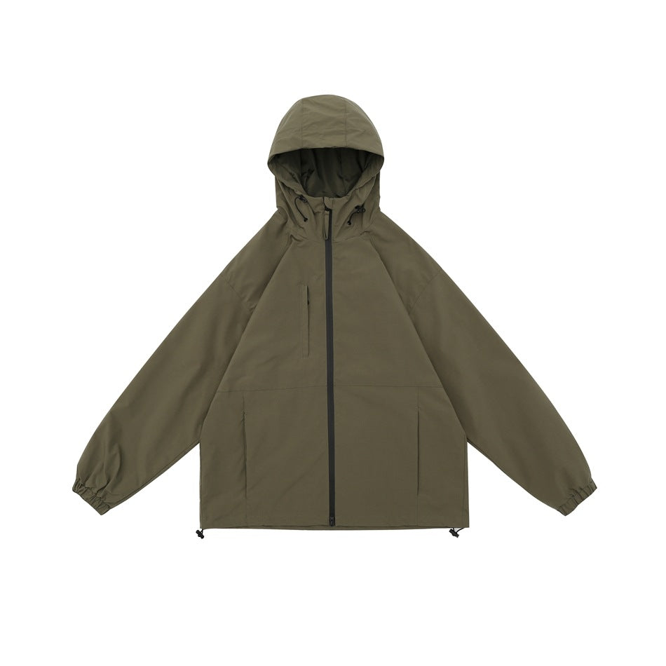 Unisex Jacket Shell Jacket Waterproof Hooded Jacket Men and Women Couple Sports Jacket