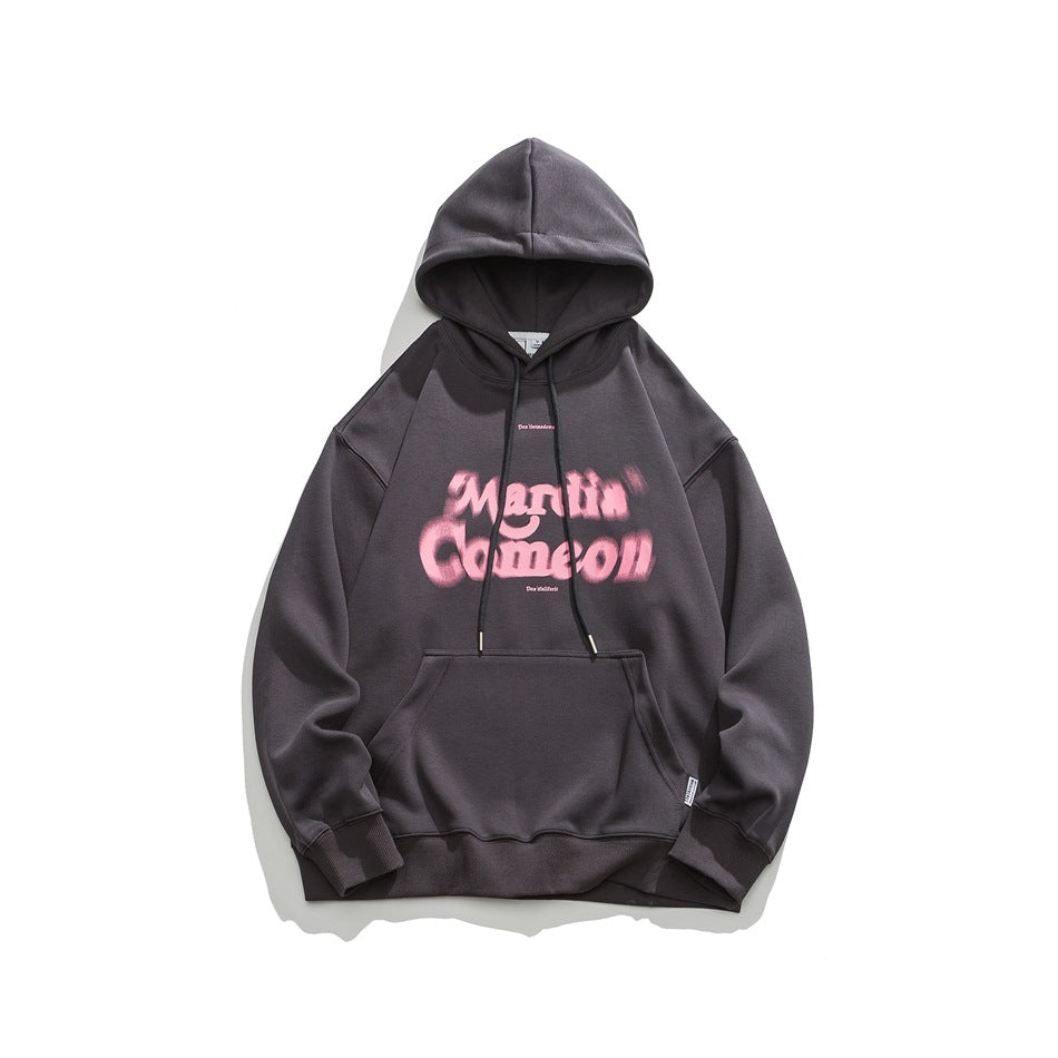 Unisex Jacket Retro Hooded Sweater Loose Spring and Autumn Coat
