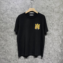 Amiri T Shirt Tiger Pattern Letter Print Round Neck