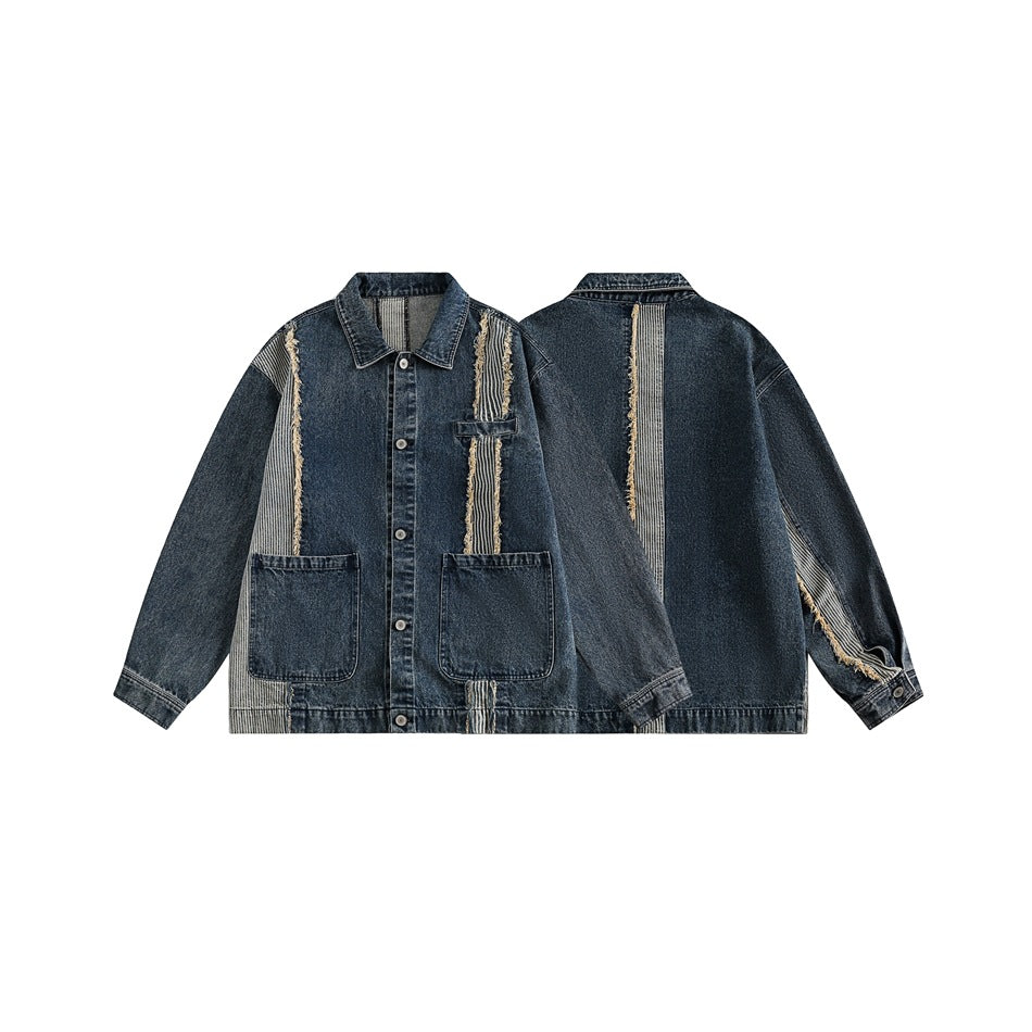 Unisex Jacket Denim Jacket Men's and Women's Spring and Autumn Loose Denim Jacket Denim Coat