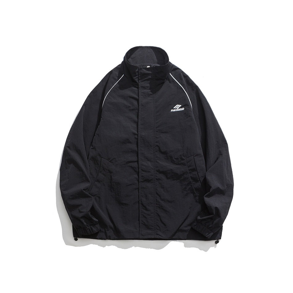 Unisex Jacket Vintage Stand Collar Sports Jacket Spring and Autumn Coat