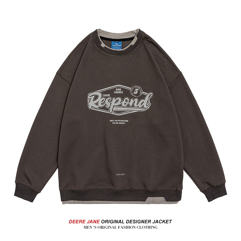 Men Pullover Hoodie Spring American Loose Casual Top