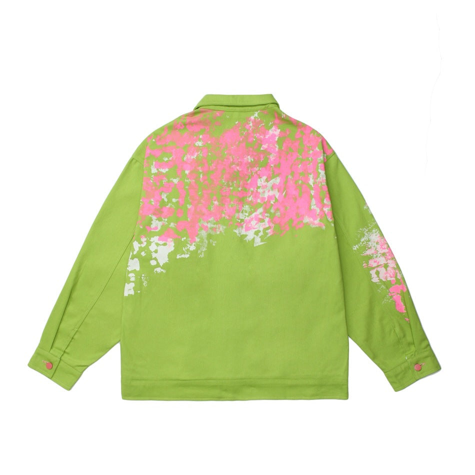 Unisex Jacket Vintage Jacket Couple Loose Casual Polo Collar Coat