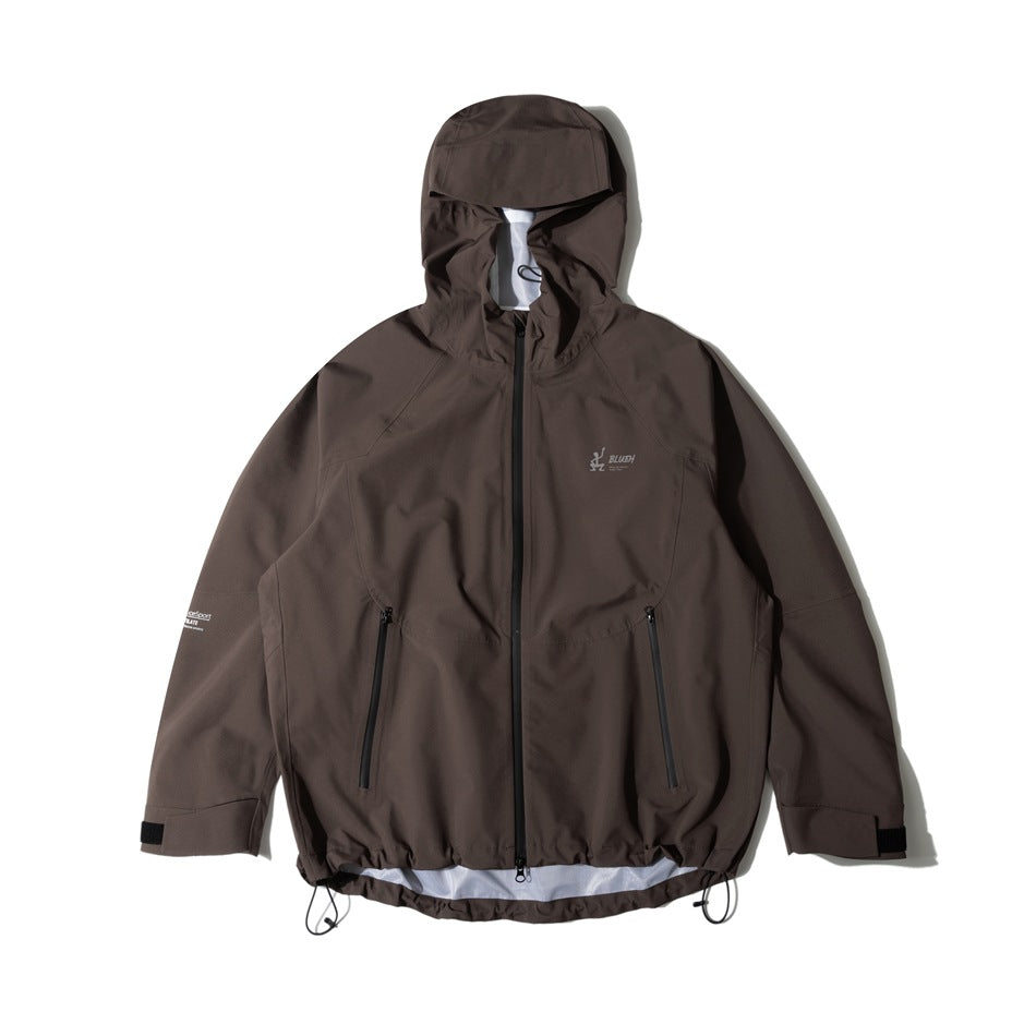Unisex Jacket Shell Jacket Waterproof Wind-Resist Tool Wind-Resistant Hooded Jacket