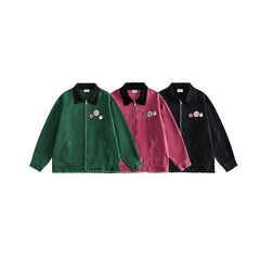 Unisex Jacket Washed Detroit Jacket Retro Lapels Overalls