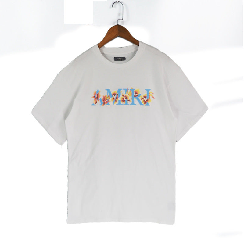 Amiri T Shirt Floral Color Letter Printing