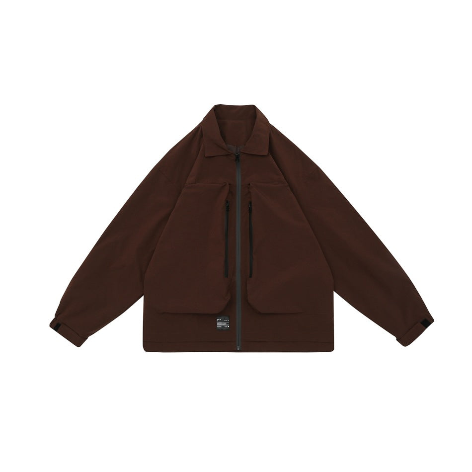 Unisex Jacket Large Pocket Loose Jacket Men and Women Spring and Autumn Coat