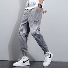 Men Jeans Spring and Summer Gradient Casual Printing Ankle Banded Pants Men's Jeans