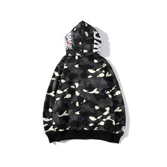 Bathing Ape Hoodie camouflage luminous sweater men's autumn and winter cardigan