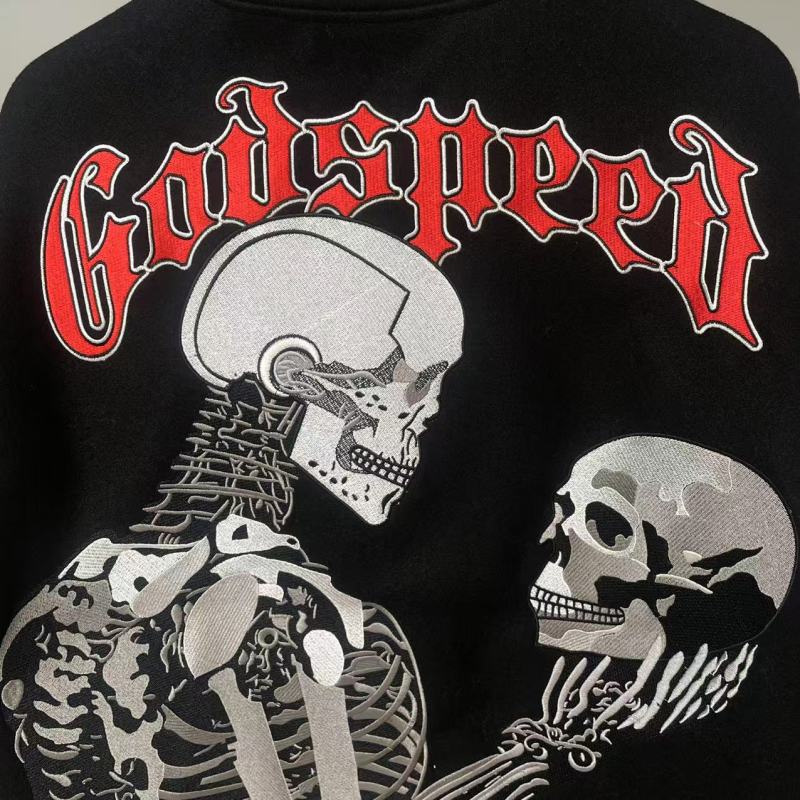 Godspeed Jacket  Baseball Jersey Jacket Embroidered Loose Stand Up Collar