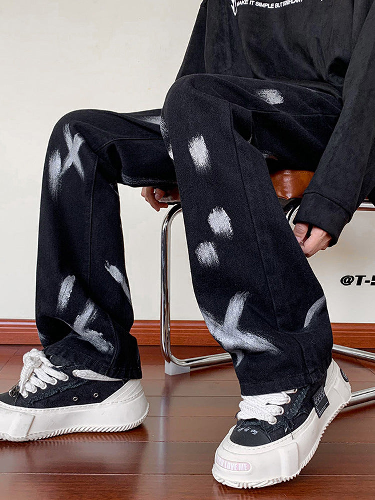 Men Jeans Slim Jeans Spring and Autumn Bootcut Trousers