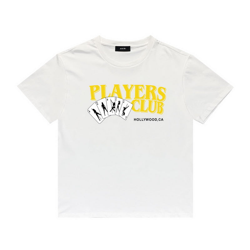 Amiri T Shirt Poker Girl Flower Casual Round Neck