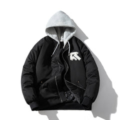 Men's Vintage Jackets Patch Embroidered Jacket Men's Padded Baseball Jacket Cotton Jacket