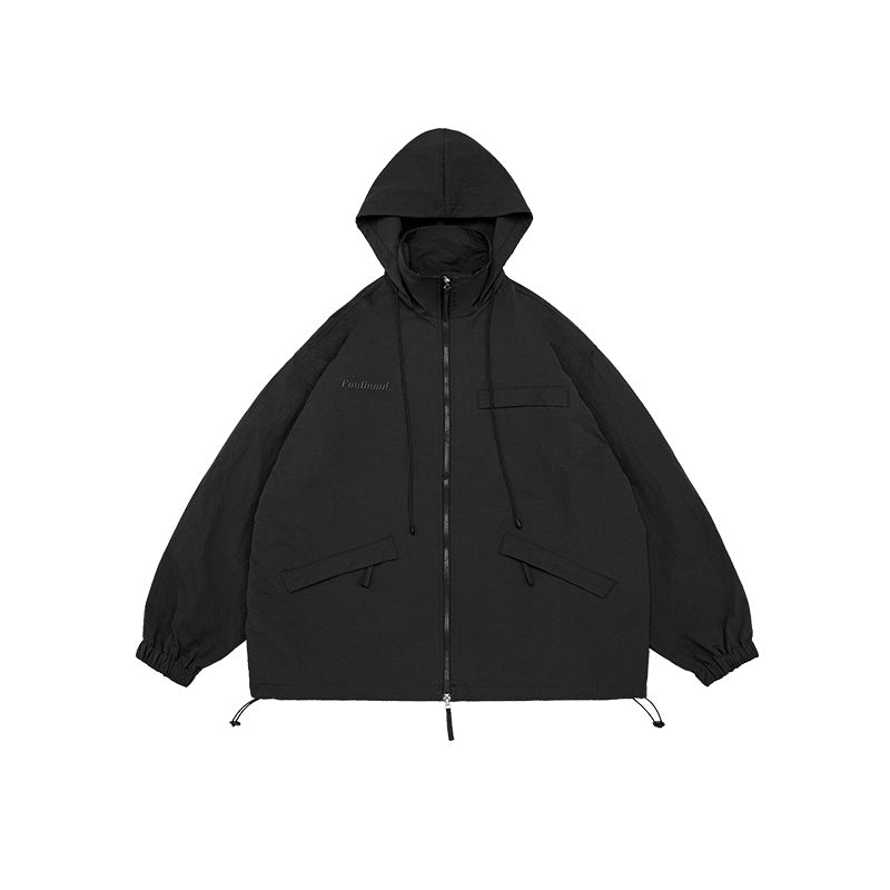 Unisex Jacket Shell Jacket Sports Stand Collar Jacket Casual Loose-Fitting Hoodie Coat