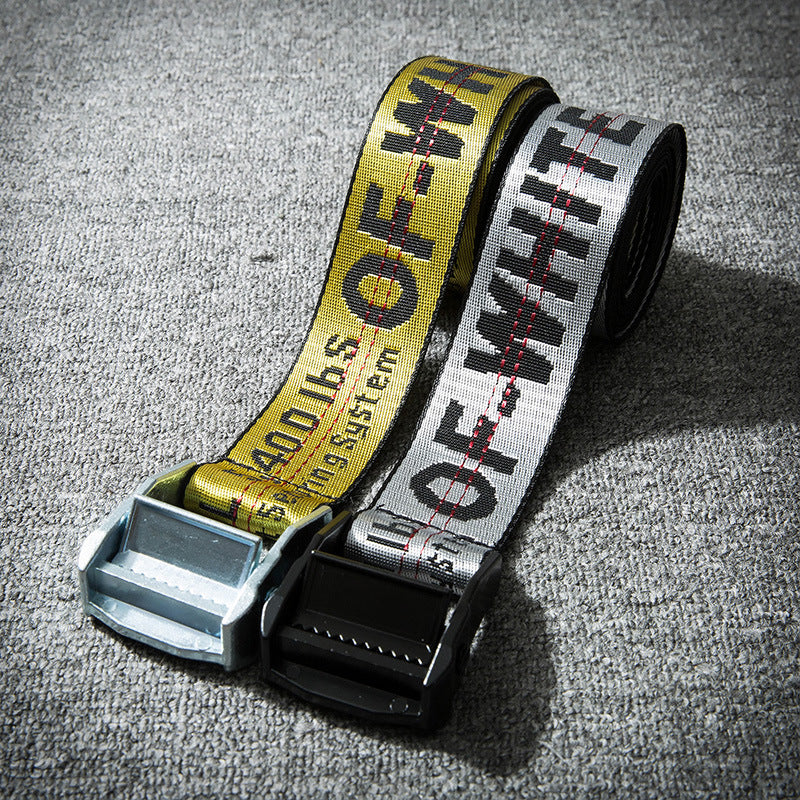 Off White Belts Canvas Belts Hip Hop Embroidery