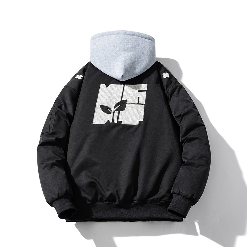 Men Vintage Jackets Embroidered Neutral Jacket Jacket Padded Baseball Jacket