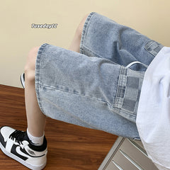 Men Jeans Denim Shorts Men's Fifth Pants Summer Loose Straight Cargo Pants