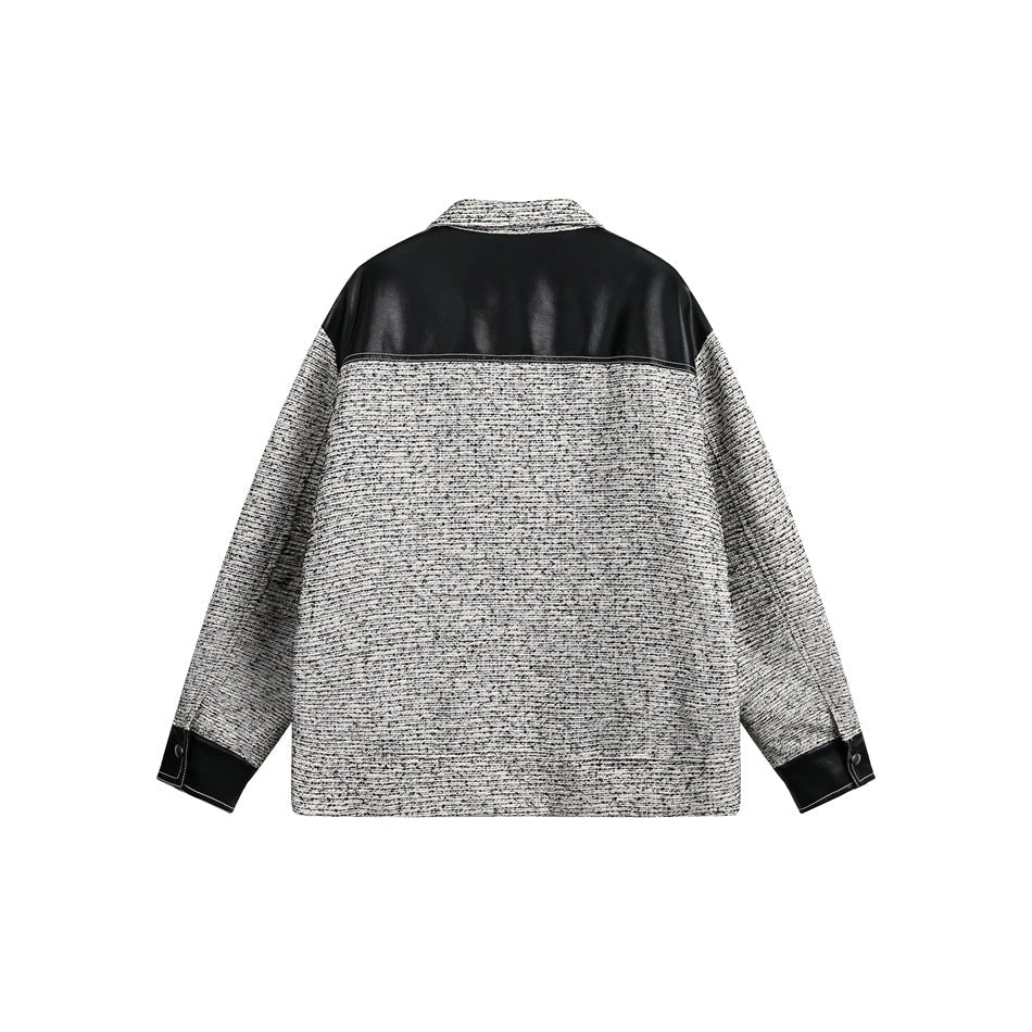 Unisex Jacket Retro Patchwork Jacket Loose Spring and Autumn Coat