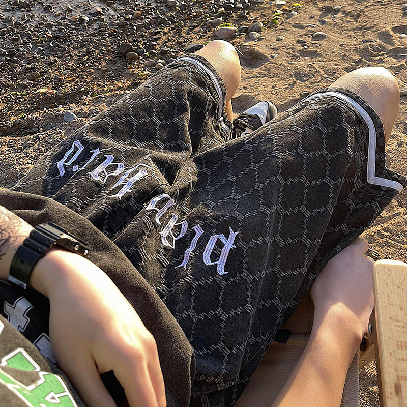 Men Jeans Denim Shorts Men's Summer Loose Shorts