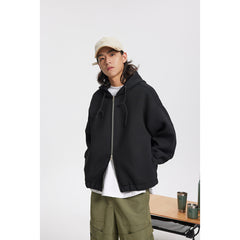Unisex Jacket Relaxed-Fit Hoodie Top Coat Cotton Sweater Jacket