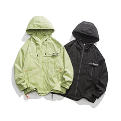 Unisex Jacket Windproof Shell Jacket Jacket Men's and Women's Loose Casual Mechanical Style Hooded Jacket