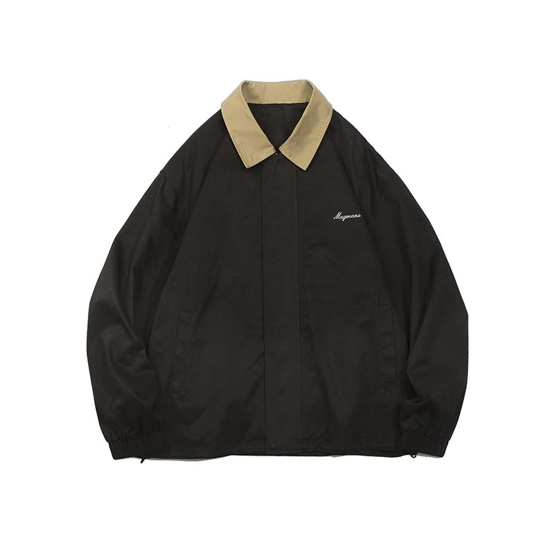 Unisex Jacket Vintage Safari Jacket Jacket Lapel Tooling Jacket Profile Baggy Coat