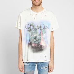 Amiri T Shirt Short Sleeve Printed Casual Hip Hop T-shirt for Men and Women