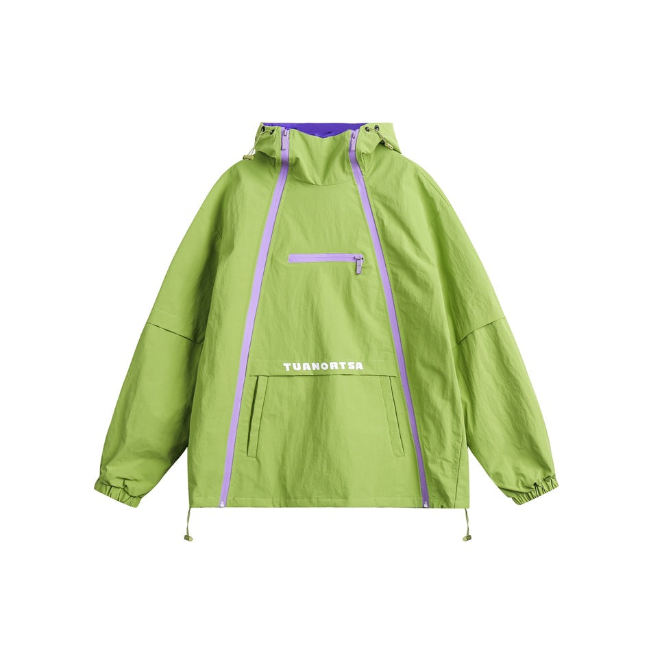 Unisex Jacket Zipper Hooded Jacket Men's and Women's Loose Functional Shell Jacket Jacket
