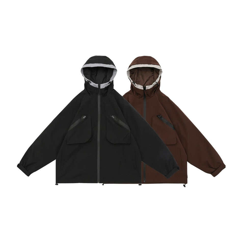 Unisex Jacket Three-Dimensional Pocket Shell Jacket Jacket Men and Women Loose Spring and Autumn Coat