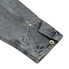 Unisex Jacket Vintage Loose Washed-out Four-Bag Workwear Denim Jacket