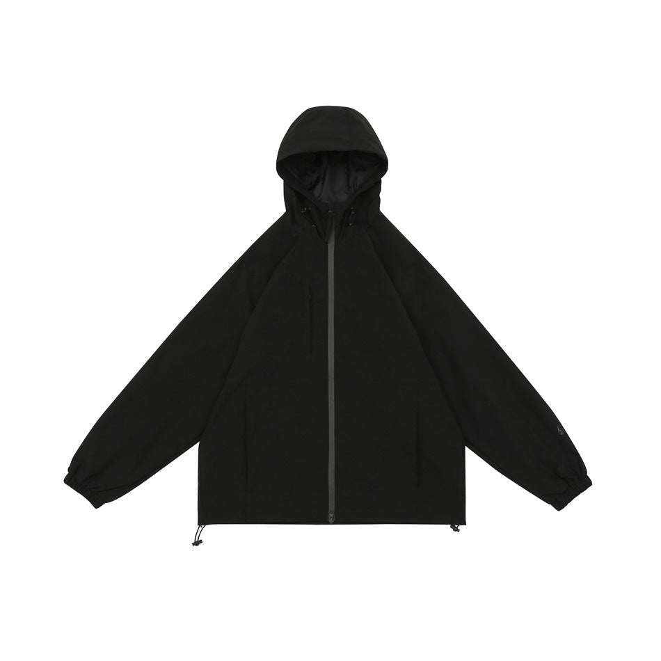 Unisex Jacket Shell Jacket Waterproof Hooded Jacket Men and Women Couple Sports Jacket