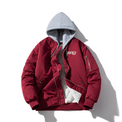 Mens Vintage Jackets Student Thickened Jacket Padded Baseball Uniform