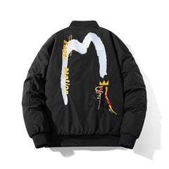 Mens Vintage Jackets Autumn/Winter Embroidered Jacket Padded Flight Suit Baseball Suit