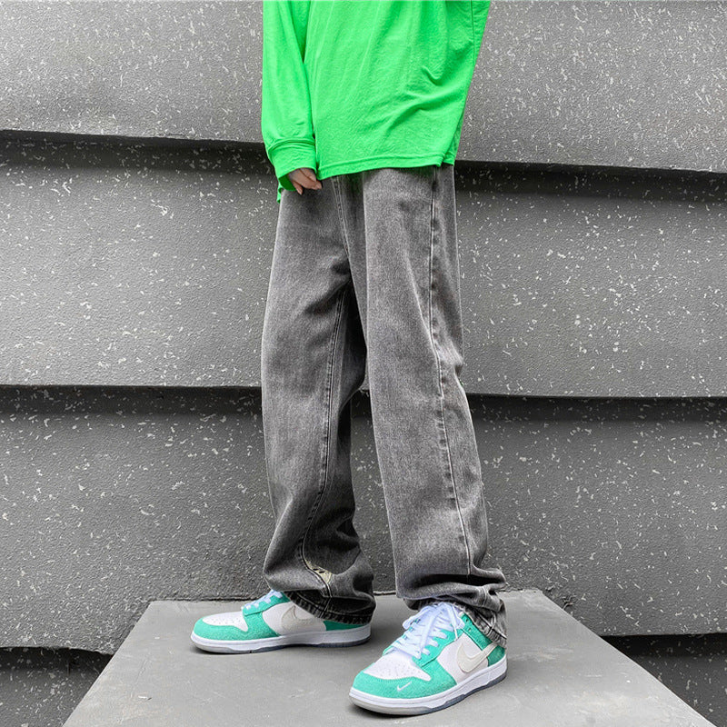 Men Jeans Hiphop Pants Men's Autumn and Winter Hip Hop Denim Trousers