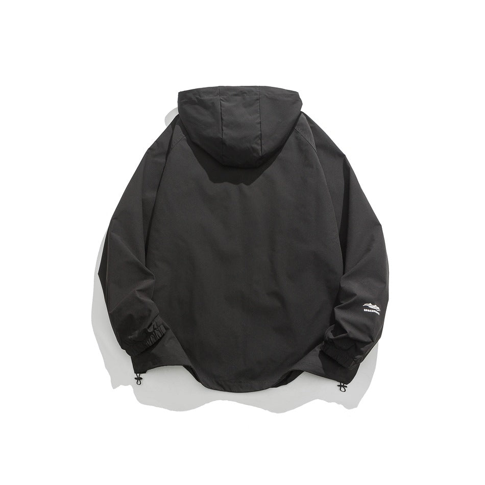 Unisex Jacket Hooded Jacket Loose Mechanical Style Outdoor Jacket Coat