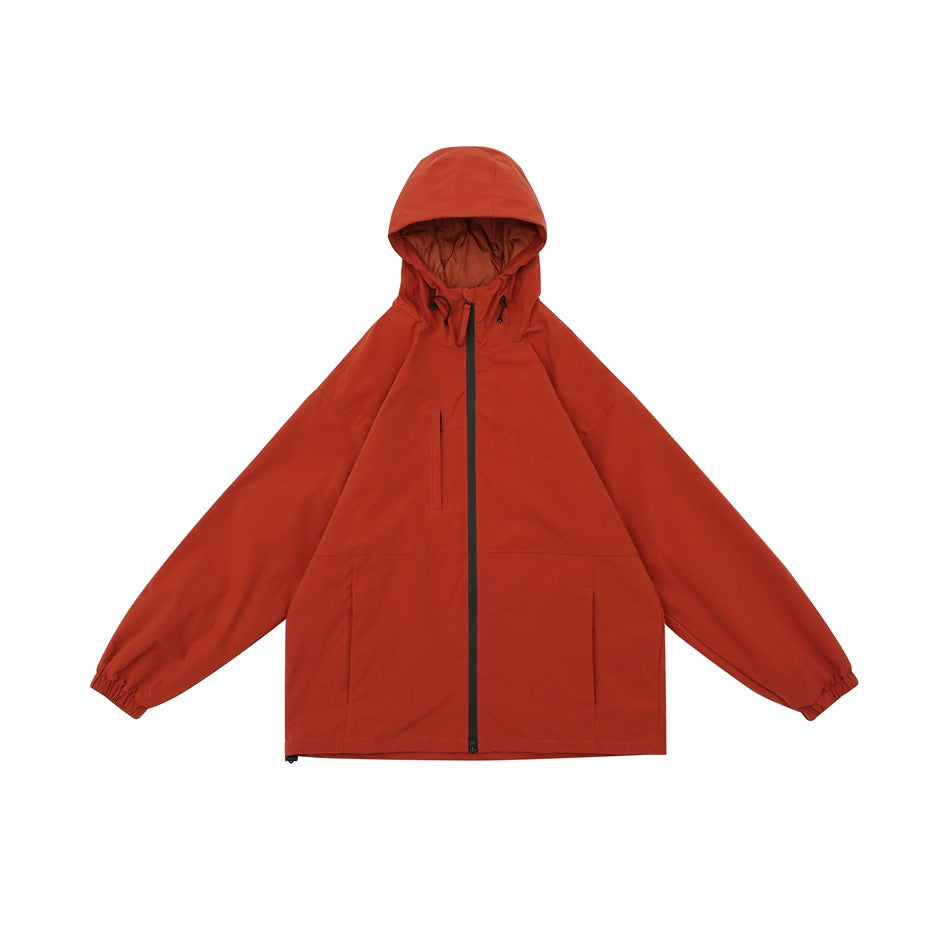 Unisex Jacket Shell Jacket Waterproof Hooded Jacket Men and Women Couple Sports Jacket