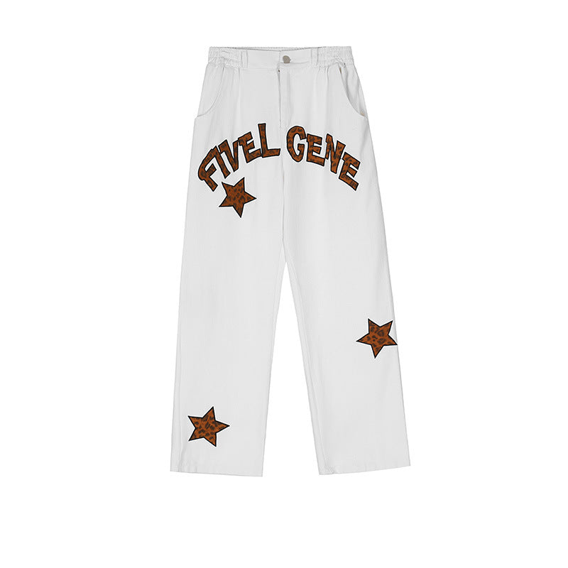 Men Jeans Retro Straight-Leg Pants