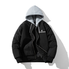 Men Vintage Jackets Jacket Loose Baseball Jacket Padded Flight Suit Hooded Jacket