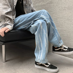 Men Jeans Hiphop Pants Loose Straight Jeans
