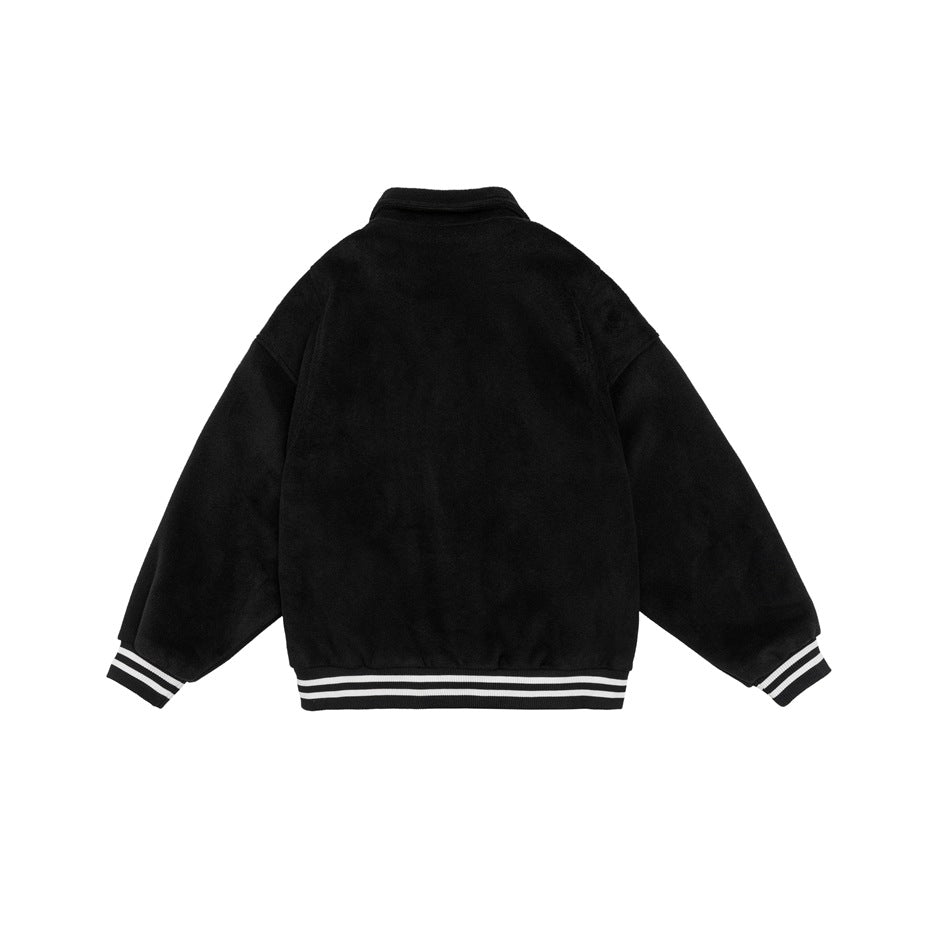 Unisex Jacket Retro Lapels Jacket Men and Women Couple Baggy Coat