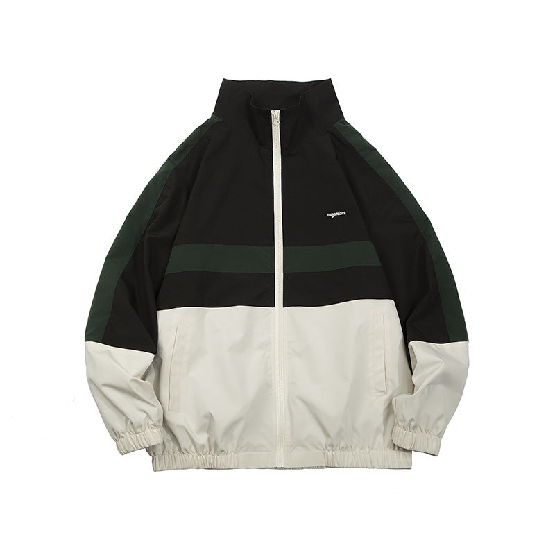 Unisex Jacket Vintage Sports Jacket Loose Half Zipper Pullover Coat