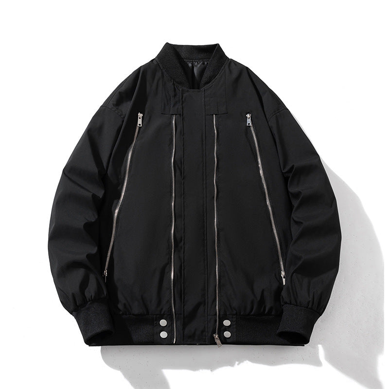 Men Vintage Jackets Vintage Zipper Baseball Padded Jacket Flight Jacket Cotton