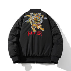 Mens Vintage Jackets Tide Padded Flight Suit Baseball Jacket