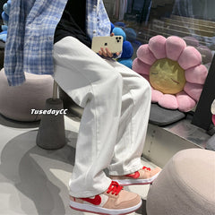 Men Jeans Wide Leg Jeans Men Autumn and Winter Loose Retro Pants