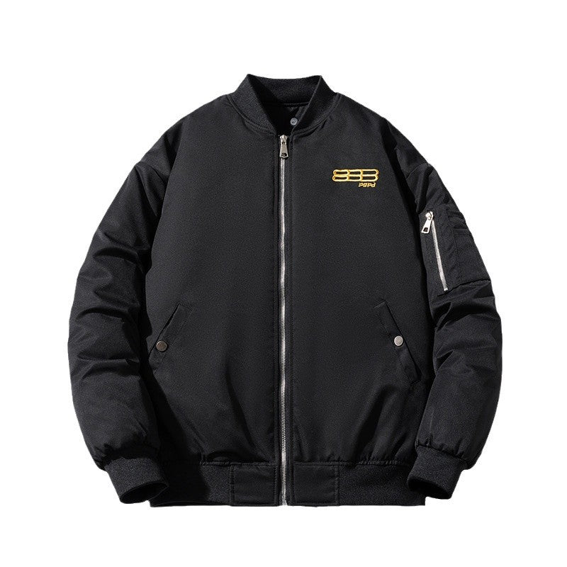 Mens Vintage Jackets Student Thickened Jacket Padded Baseball Uniform