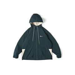 Unisex Jacket Vintage Color Matching Hooded Hooded Jacket Men's Jacket Coat