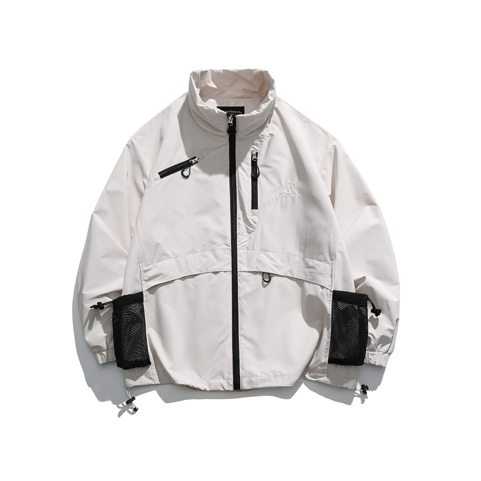 Unisex Jacket Shell Jacket Baggy Coat Men's and Women's Couple's Stand Collar Jacket
