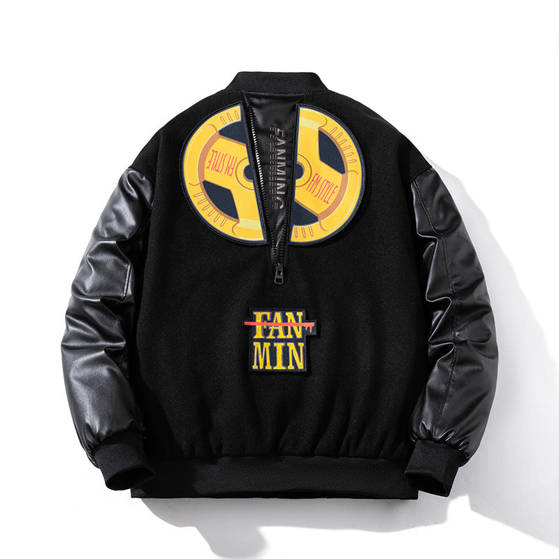 Men Vintage Jackets Jacket Padded Baseball Jacket Women's Contrasting Cotton Jacket